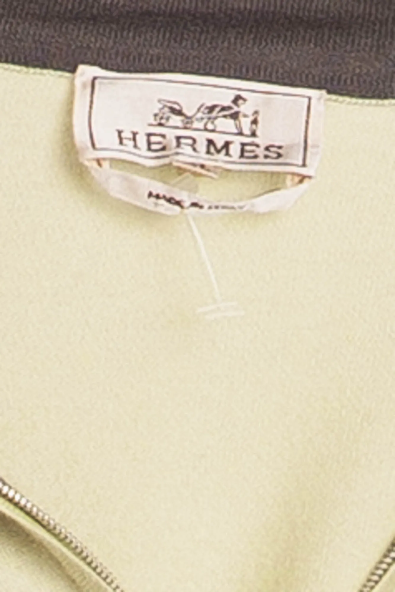Authentic Hermes - Long Sleeve Zip Neck Cashmere Sweater Green - XL