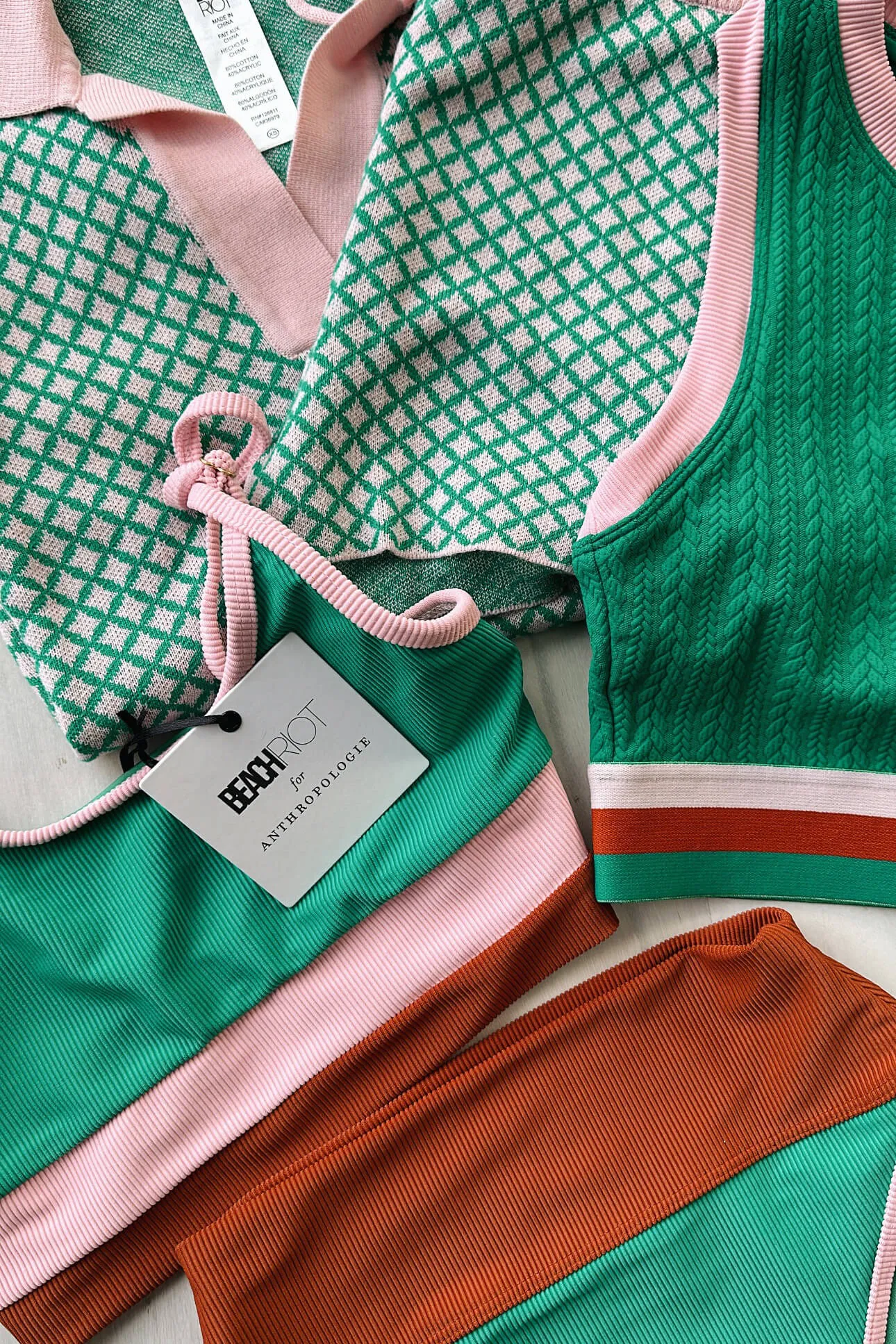 Beach Riot x Anthropologie Eva Top Paradise Oasis Colorblock