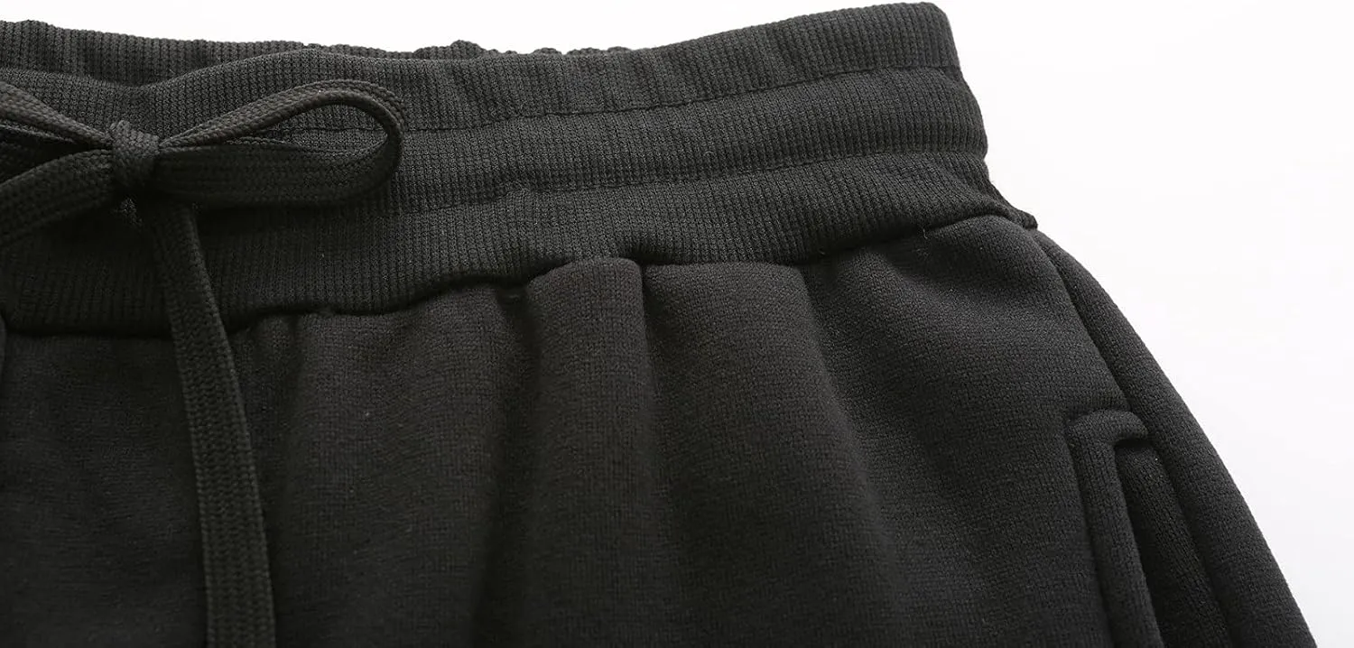 Cargo Pants for Men Relaxed Fit Mens Cargo Pants and Elastic Bottom Men's Heavyweight Fleece Cargo Sweatpants Outdoor