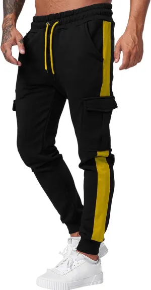 Cargo Pants for Men Work Mens Cargo Pants Drawstring Hiking Pants Elastic Waist Outdoor Trousers with 7 Pockets Mens