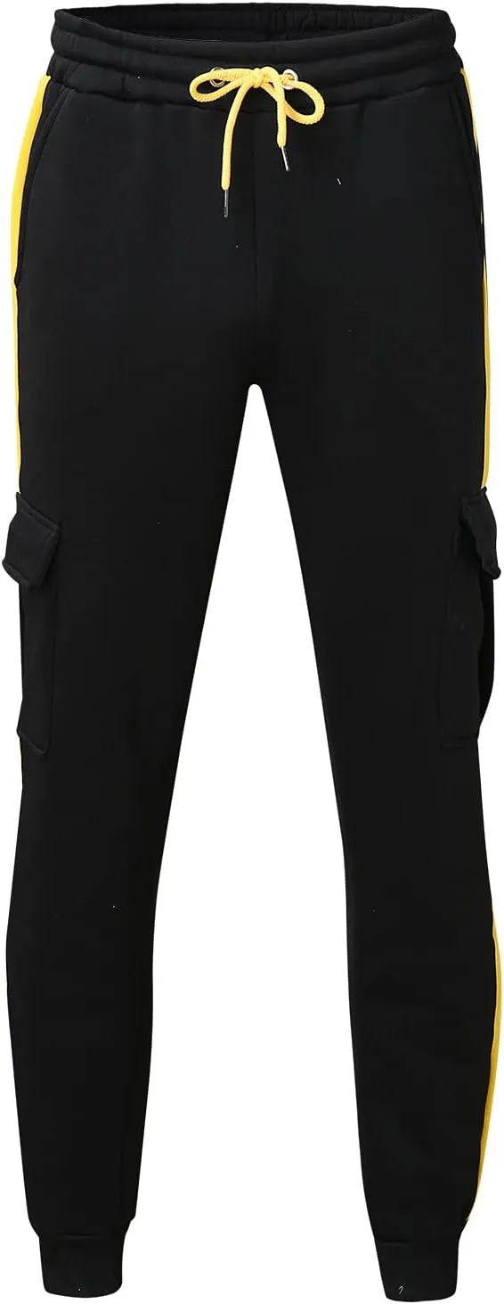 Cargo Pants for Men Work Mens Cargo Pants Drawstring Hiking Pants Elastic Waist Outdoor Trousers with 7 Pockets Mens