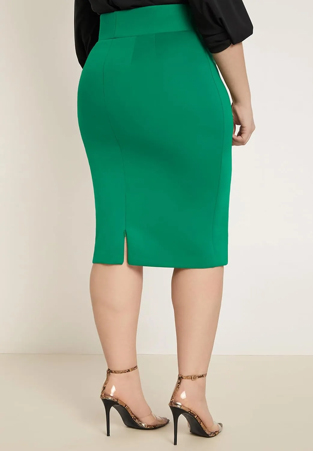 ELOQUII Women's Plus Size Neoprene Pencil Skirt