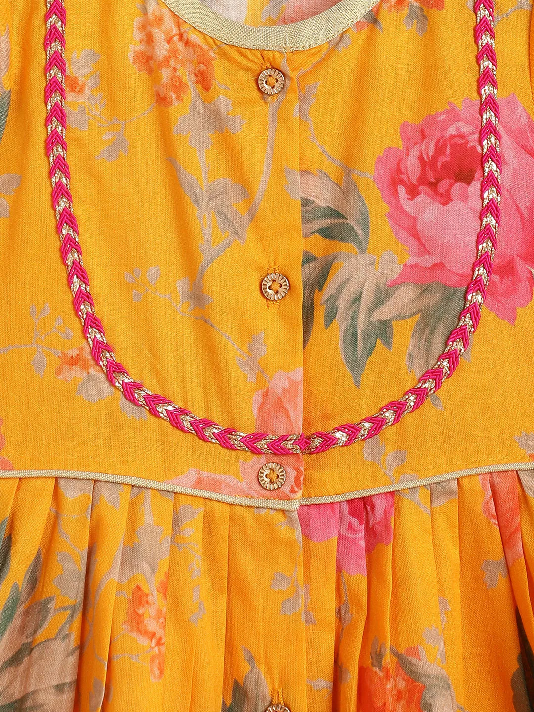 Garden Bloom Angrakha Set - Yellow