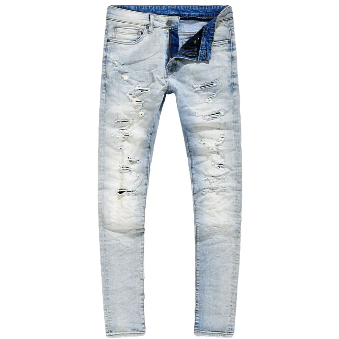 JORDAN CRAIG SKINNY FIT CRUSHED JEANS - ANTIQUE