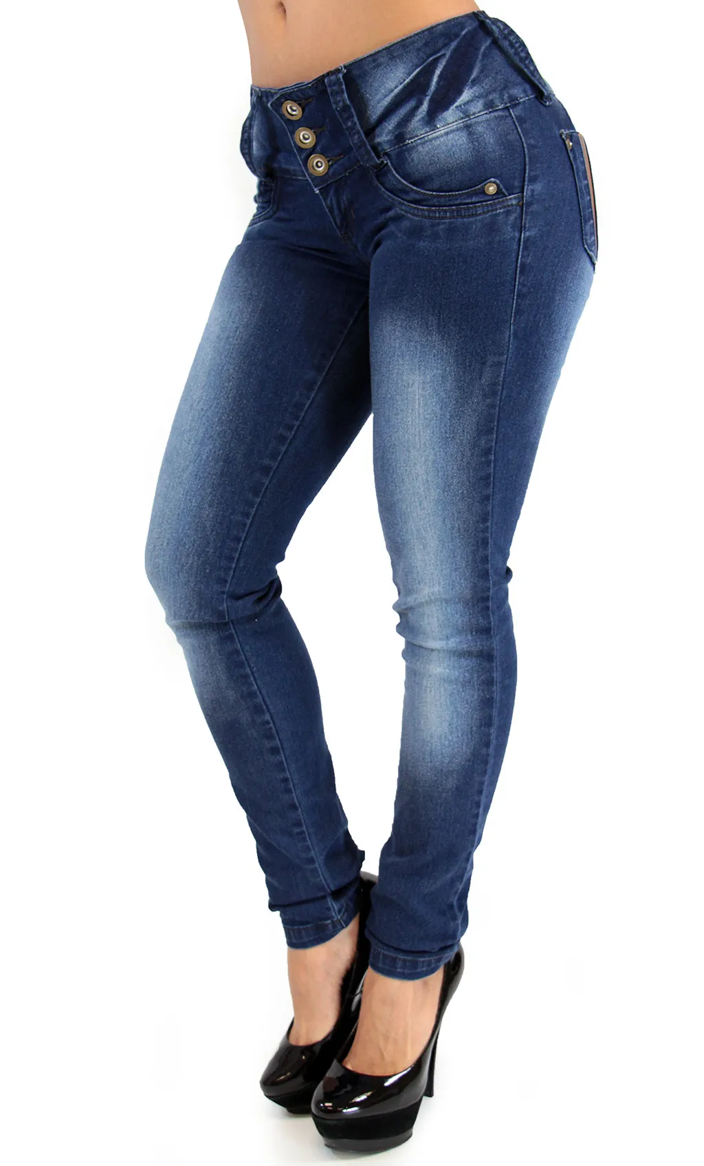 LAST ONE 17496 Triple Button Maripily Skinny Jean
