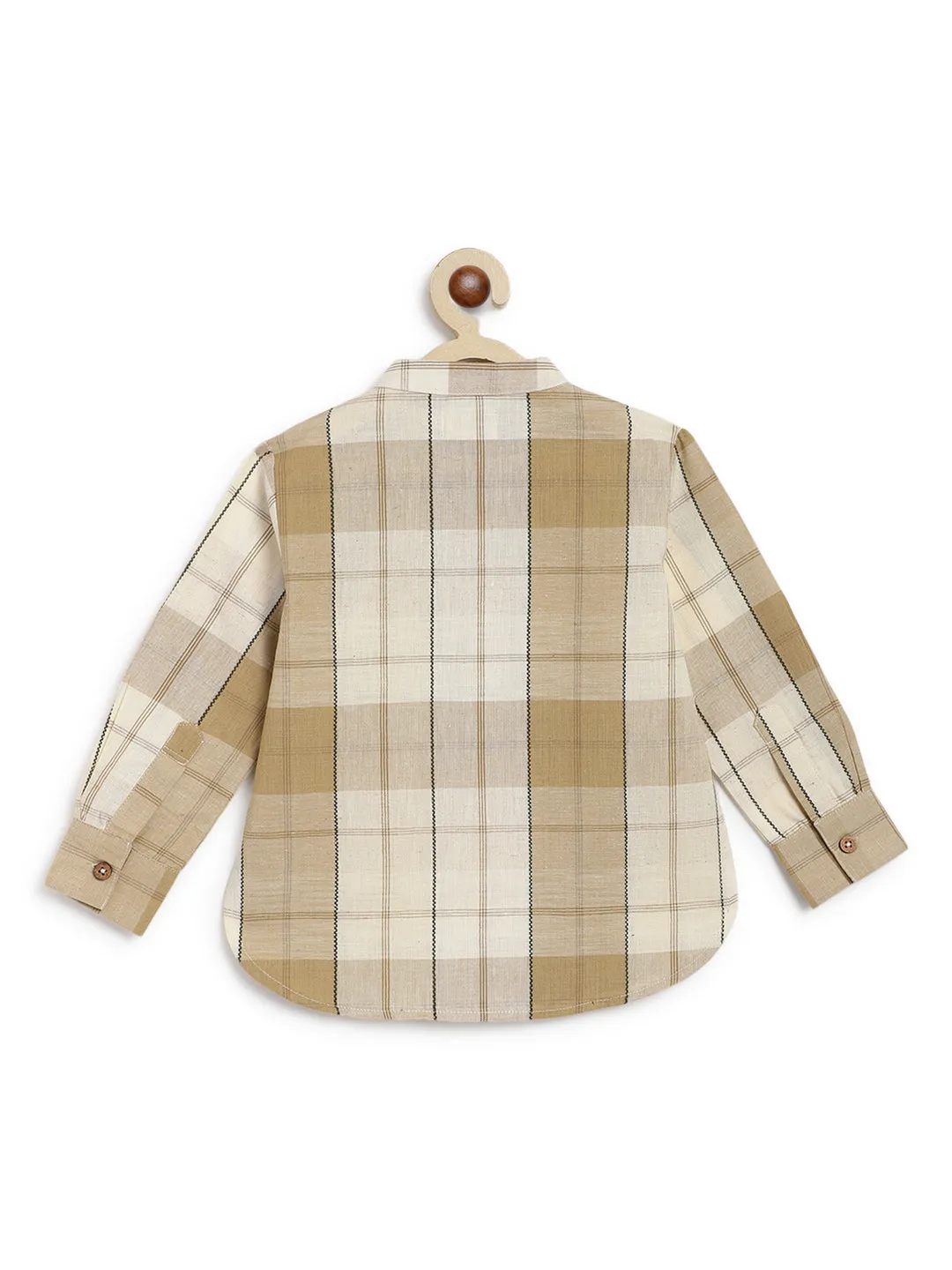 Little Lion Short Kurta with Checks - Beige