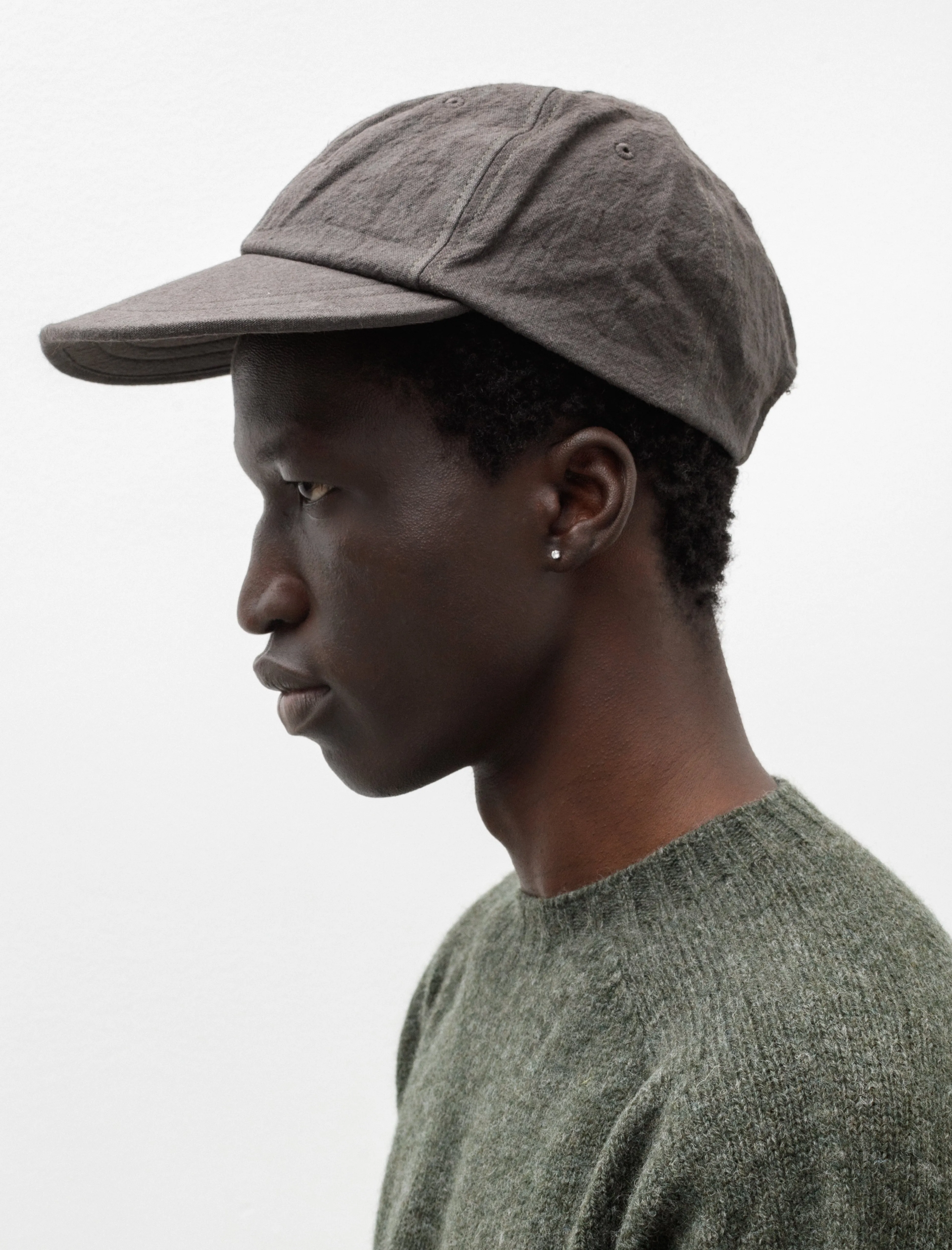 Long Brim Cap Linen Ramie