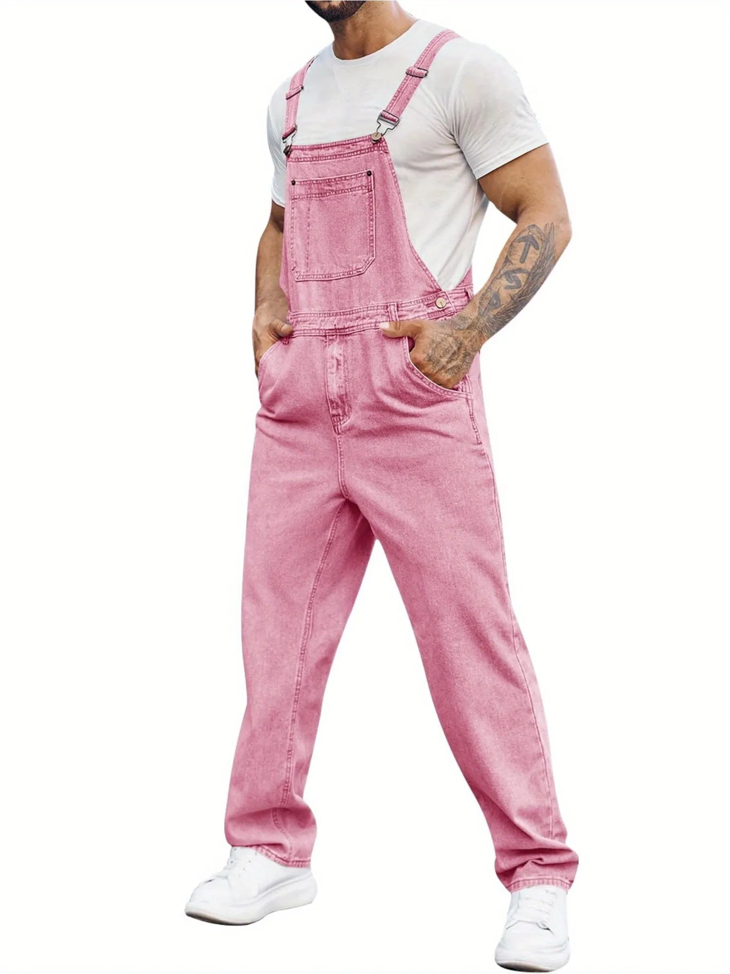 Men's Denim Bib Overalls Jeans - Fashion Boot Cut Casual Slim Fit