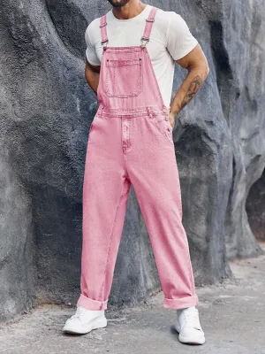 Men's Denim Bib Overalls Jeans - Fashion Boot Cut Casual Slim Fit