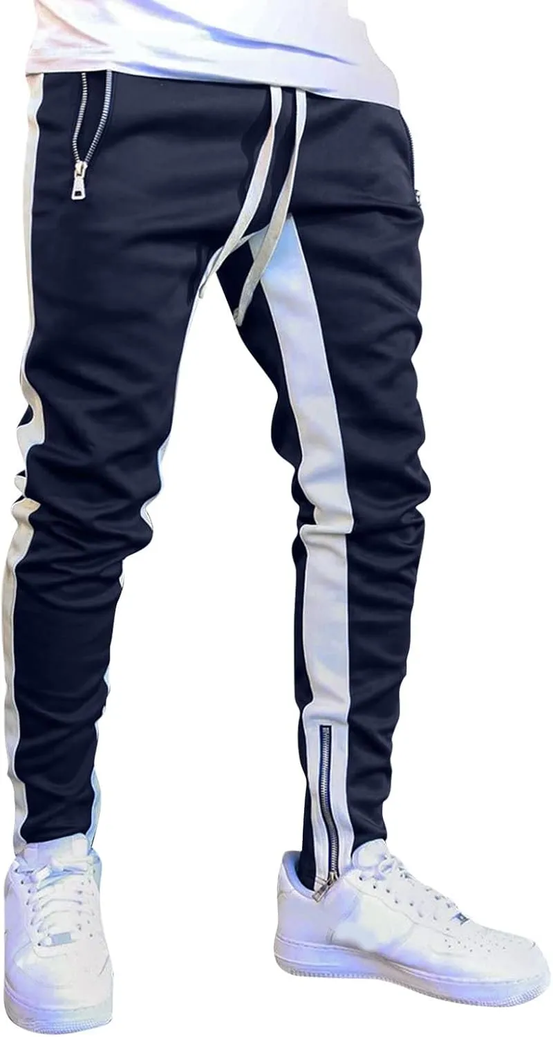 Mens Sweatpants Joggers Pants Man with Pockets Men's Cotton Sweatpants with Cargo Pockets Open Bottom Yoga Pants for