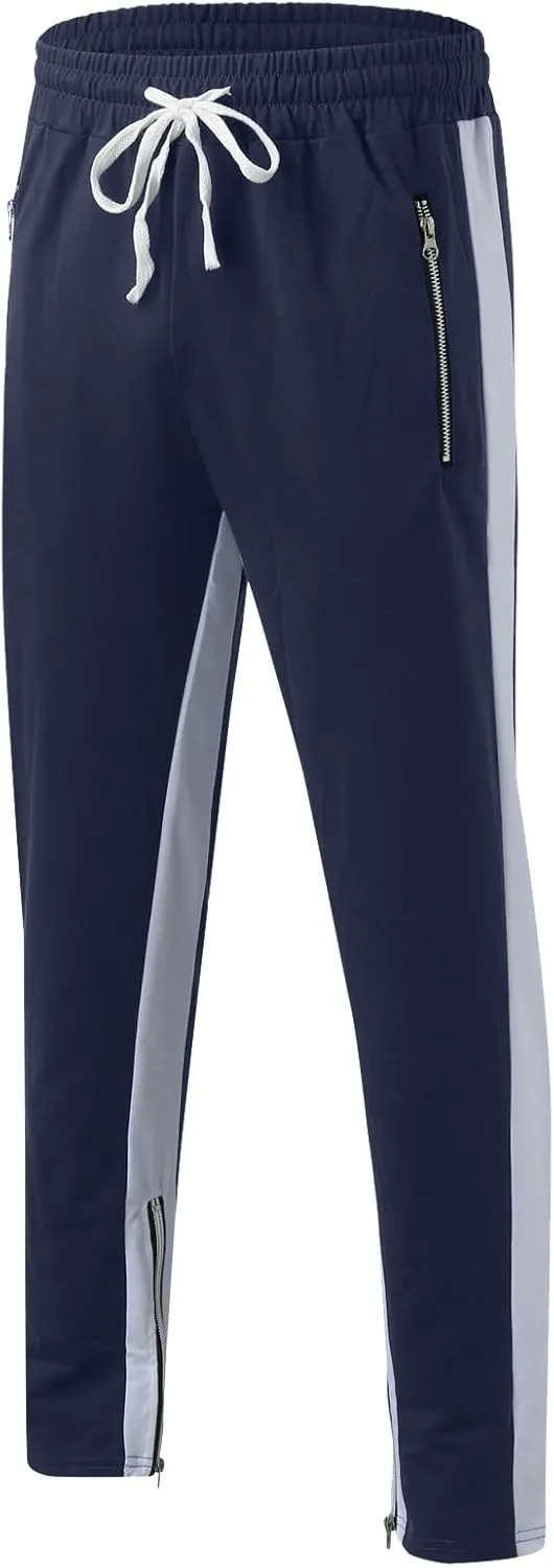 Mens Sweatpants Joggers Pants Man with Pockets Men's Cotton Sweatpants with Cargo Pockets Open Bottom Yoga Pants for