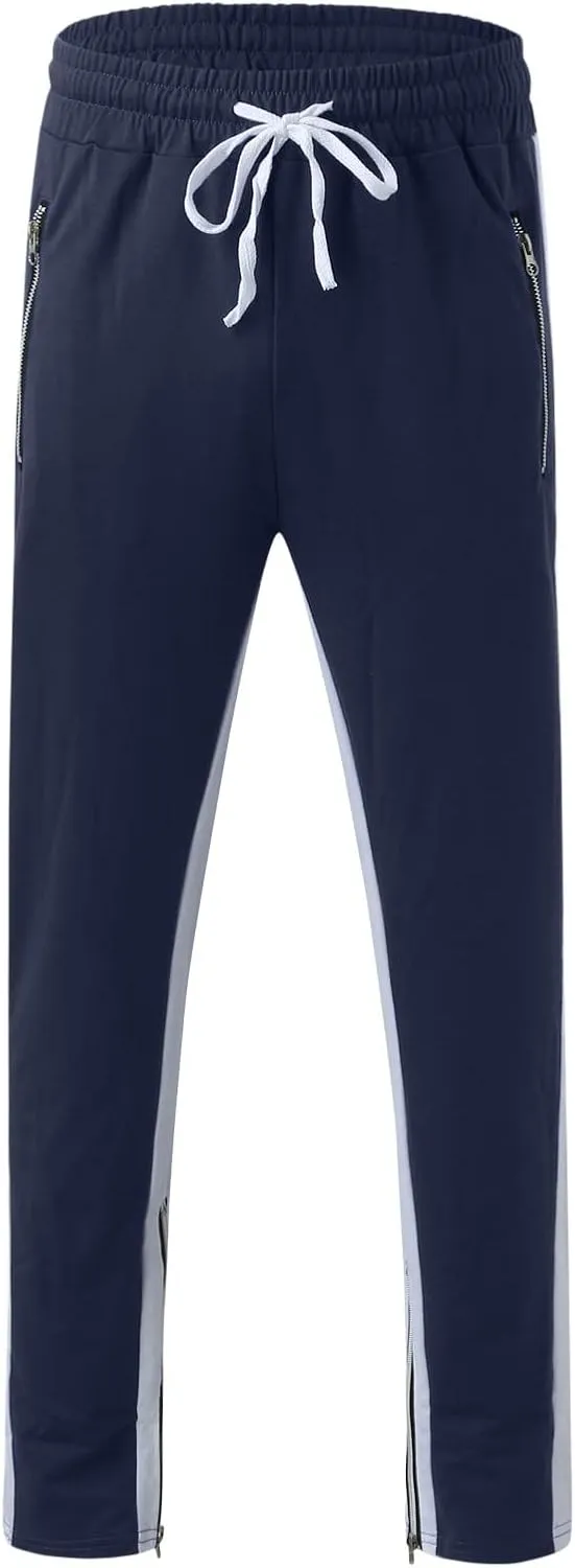 Mens Sweatpants Joggers Pants Man with Pockets Men's Cotton Sweatpants with Cargo Pockets Open Bottom Yoga Pants for