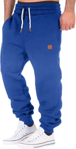 Mens Workout Cargo Sweatpants Fleece Joggers with Pockets Mens Workout Cargo Sweatpants Athletic Pants Open Bottom