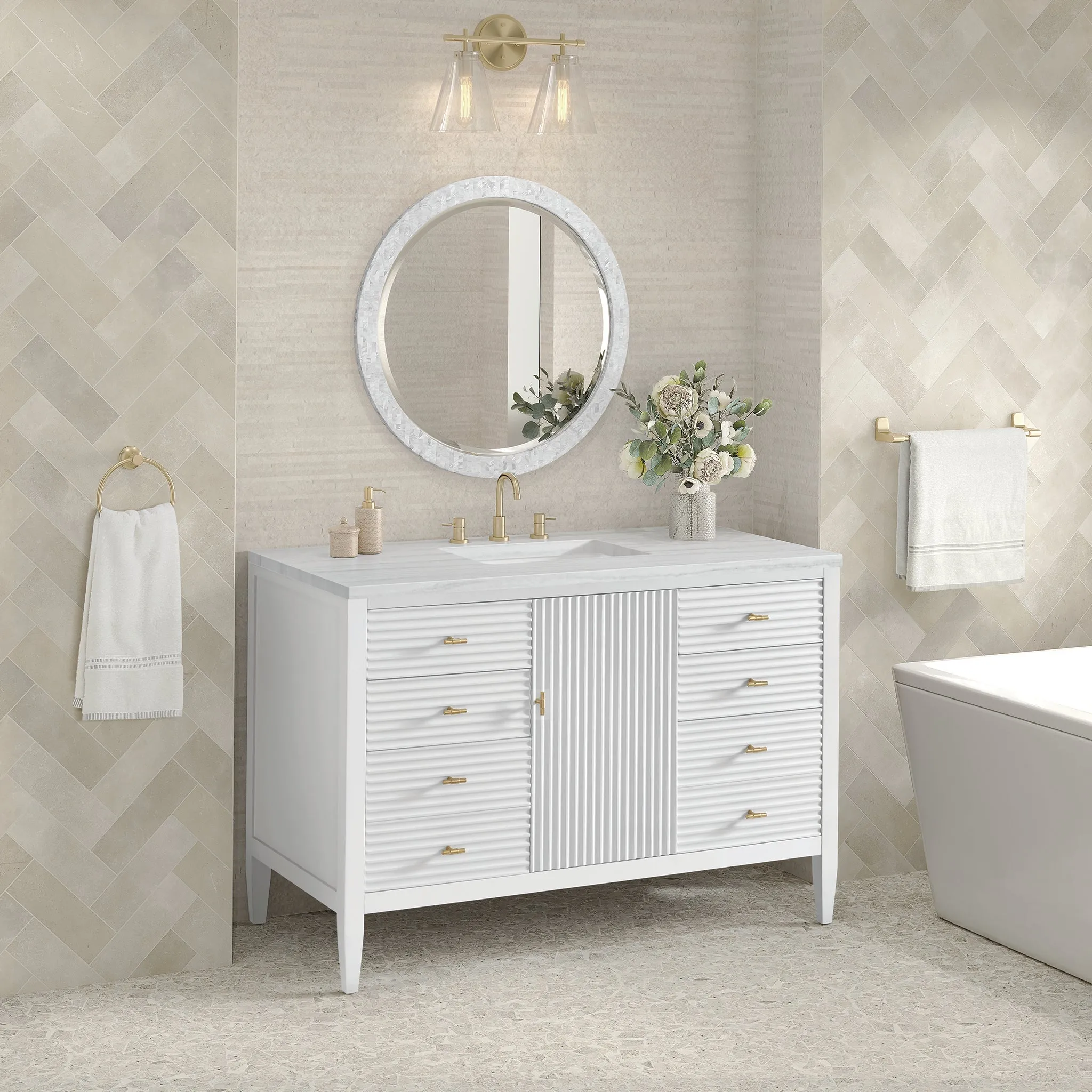 Myrrin 48" Single Vanity in Bright White