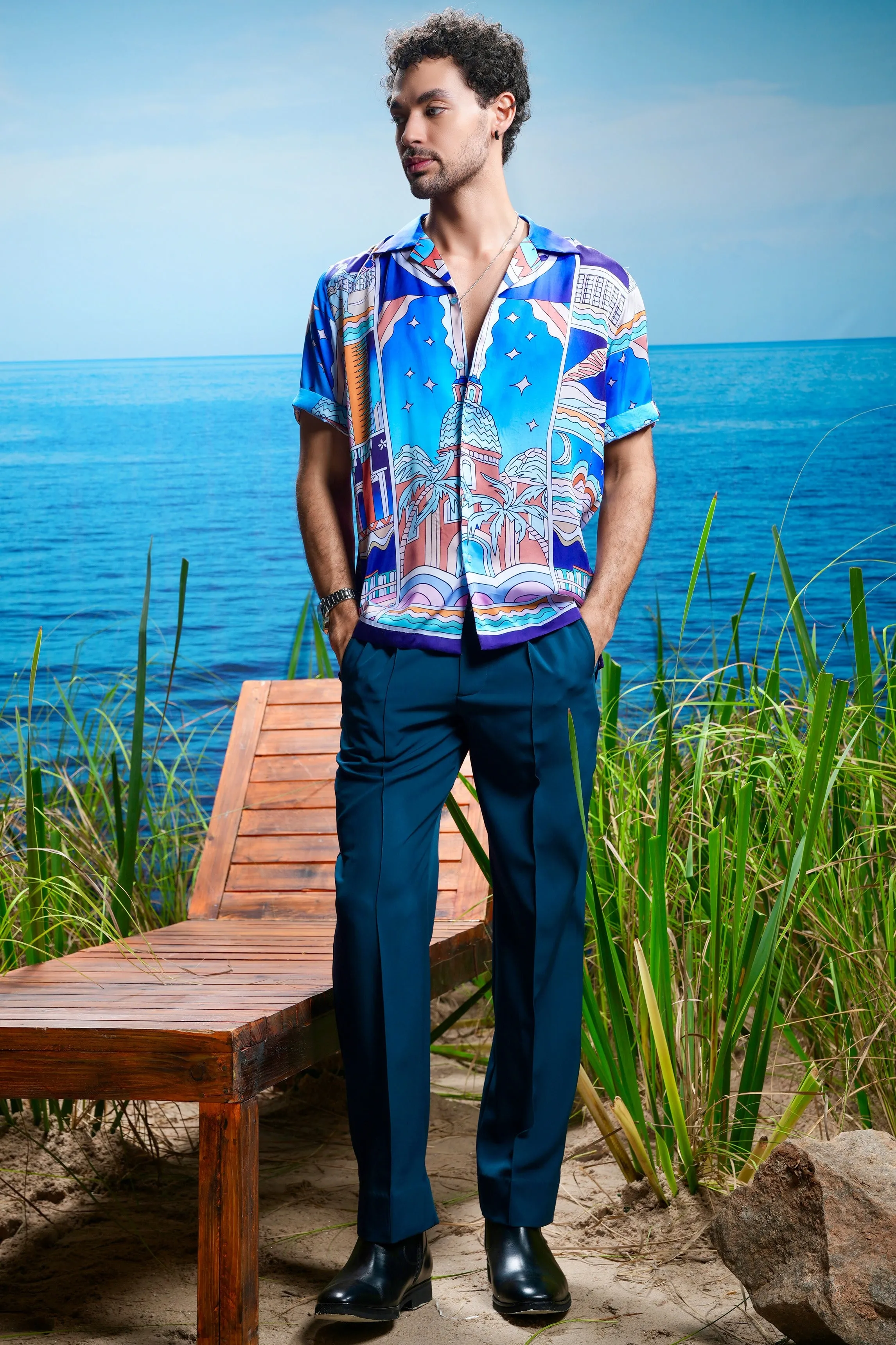 Mystic Skyline Habutai Silk Shirt