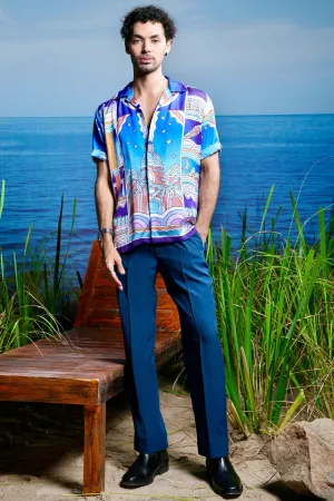 Mystic Skyline Habutai Silk Shirt