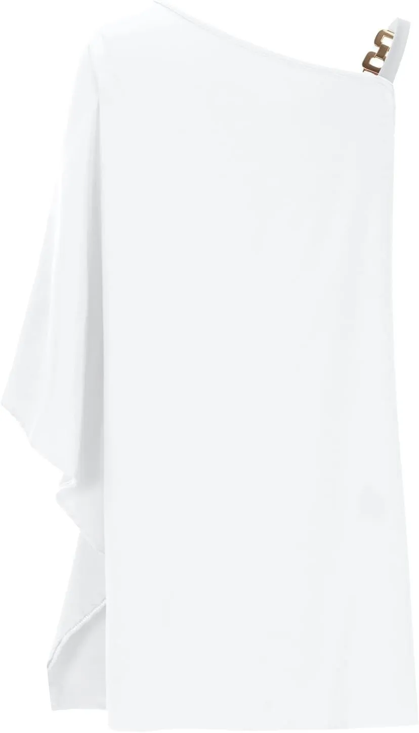 One Shoulder Dresses for Women,2024 Summer Trendy Batwing Sleeve Party Dress,Vintage Graphic Flowy Wedding Guest Dress