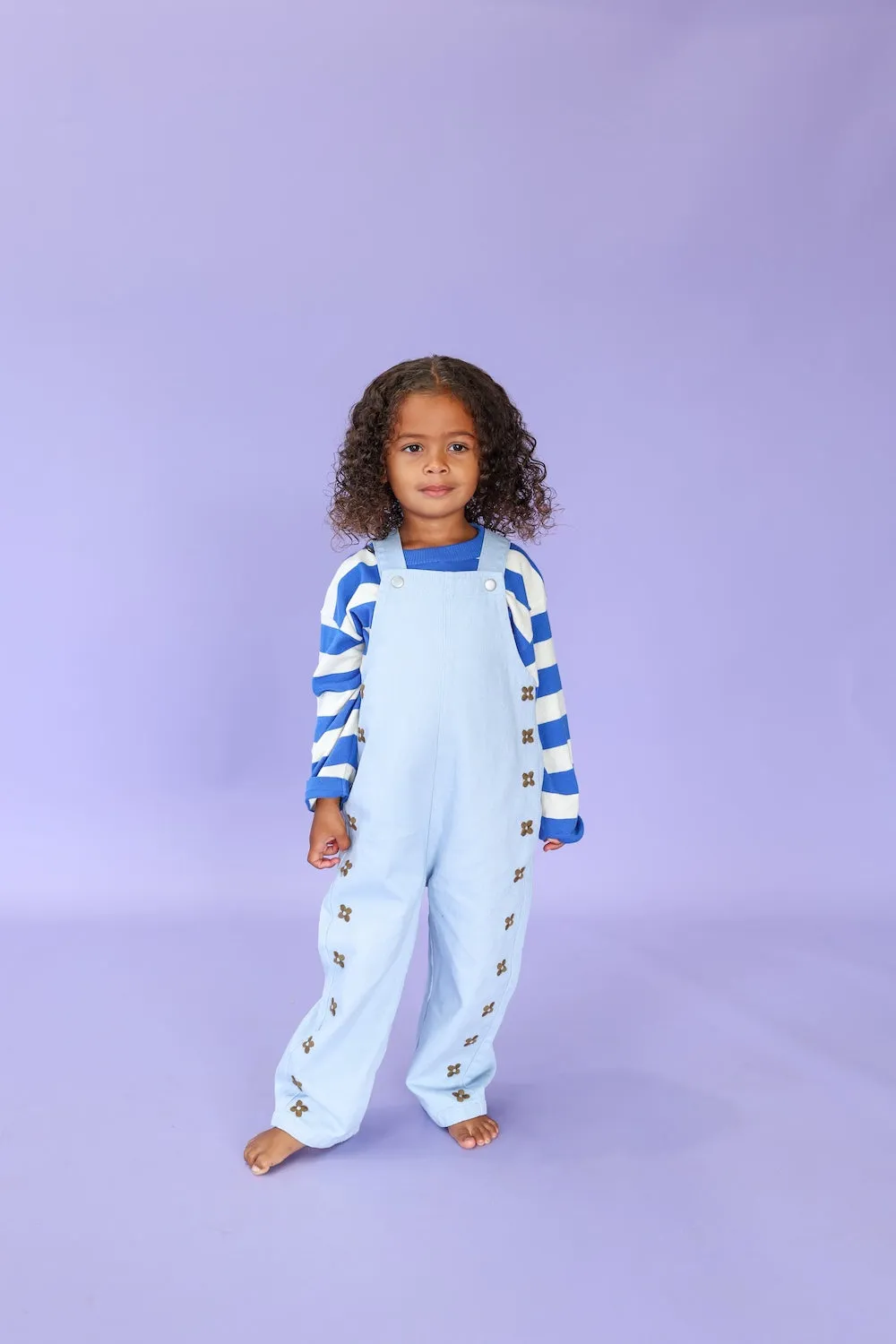 Organic Embroidery Posy Overalls