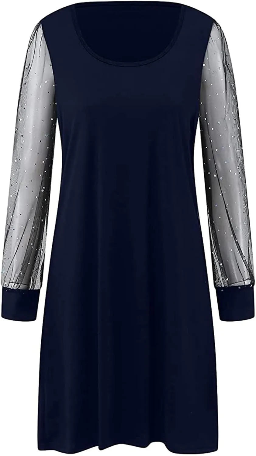 Party Dresses for Women Breathable Elegant Square Neck Sheer Sleeve Mini Dress Fashion Summer A Line Hollow Out Sundresses