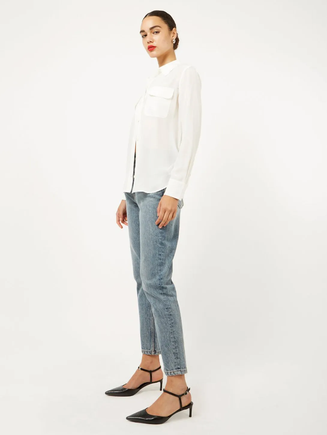Slim Signature Silk Shirt - Nature White