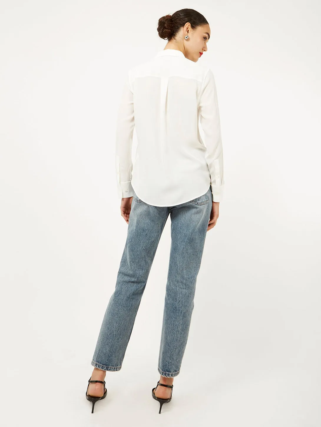 Slim Signature Silk Shirt - Nature White