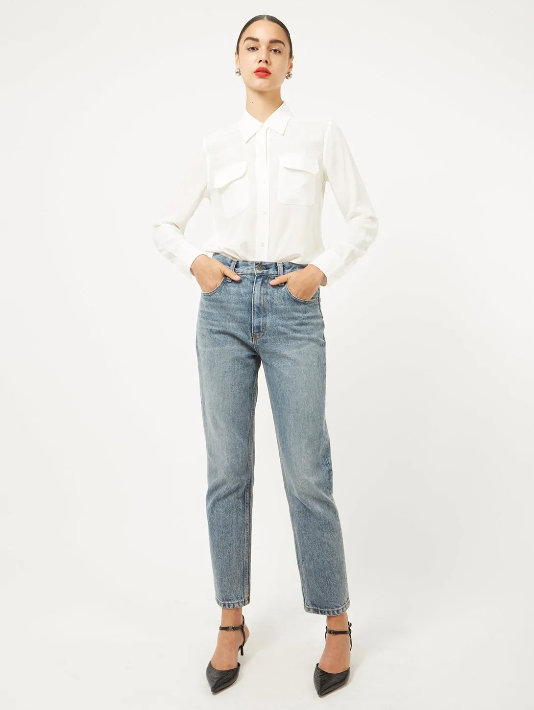 Slim Signature Silk Shirt - Nature White