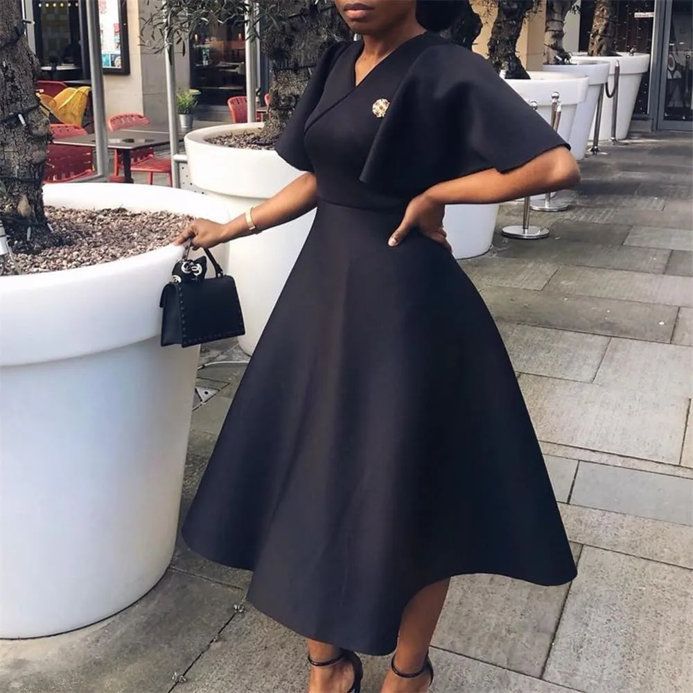 Useagrey Womens Plus Size Dresses Summer V Neck Casual Semi Formal Knee Length Church Wedding Guest Dresses