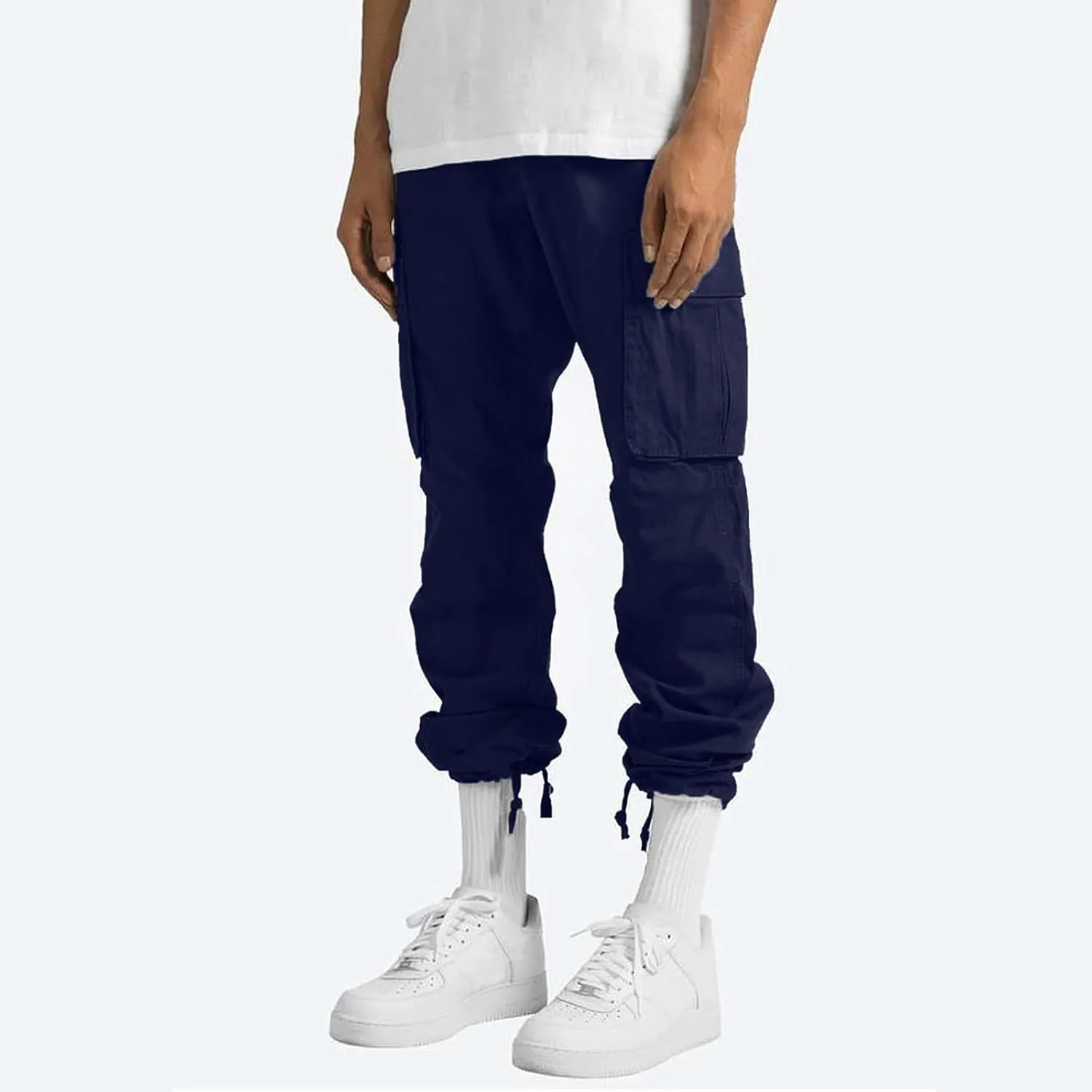 Vickyleb Men's Cargo Pants Casual Athletic Hiking Pants Joggers Loose Fit Cotton Straight Workout Sweatpants for Men