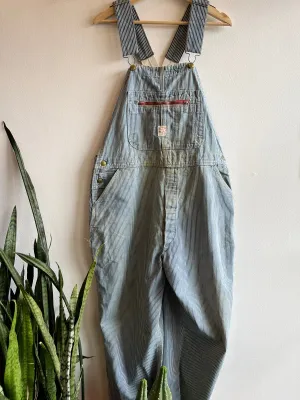 Vintage 1950s Pointer Hickory Stripe Low Back Denim Overalls