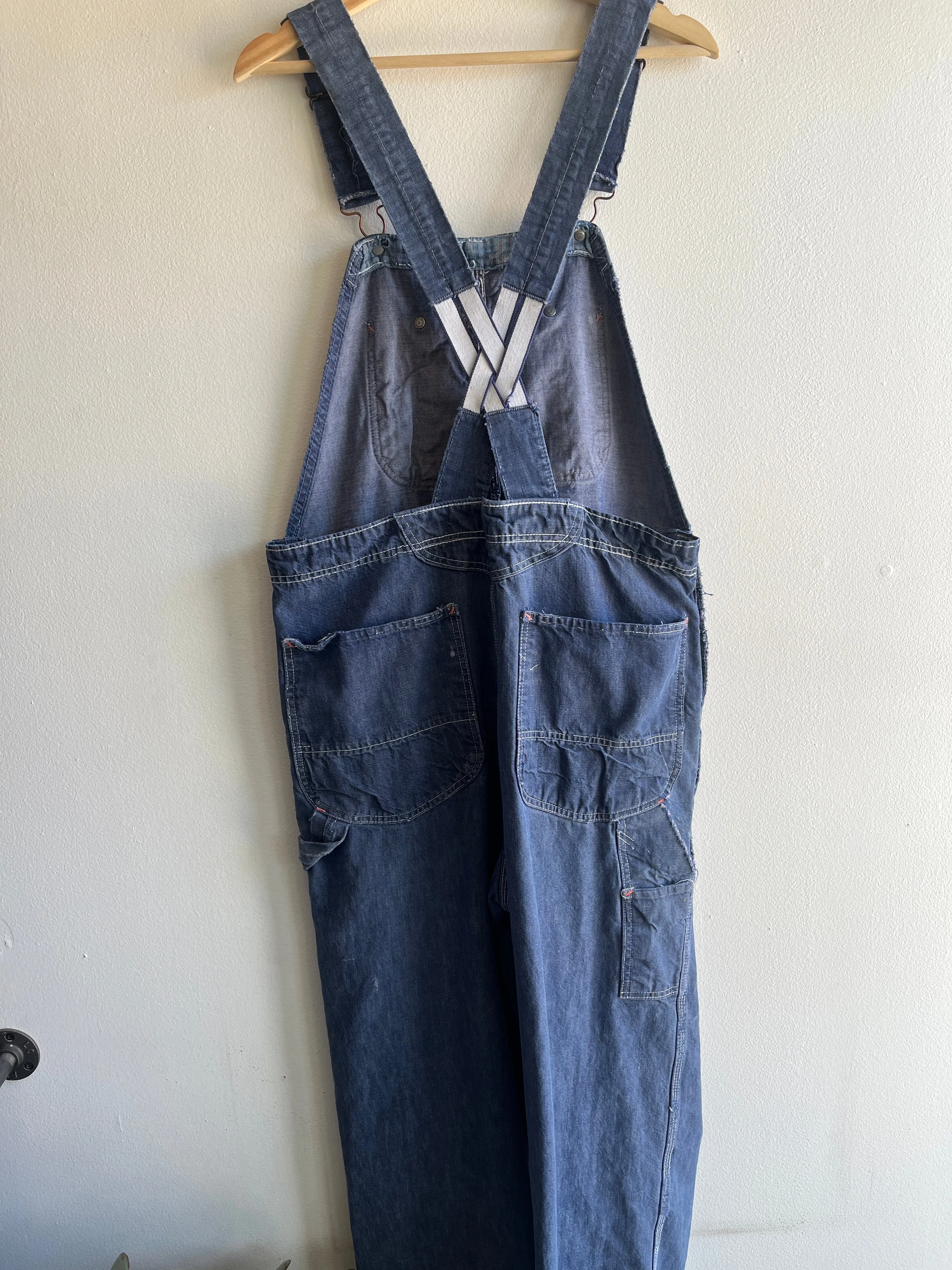 Vintage 1950s Powrhouse Denim Low Back Overalls