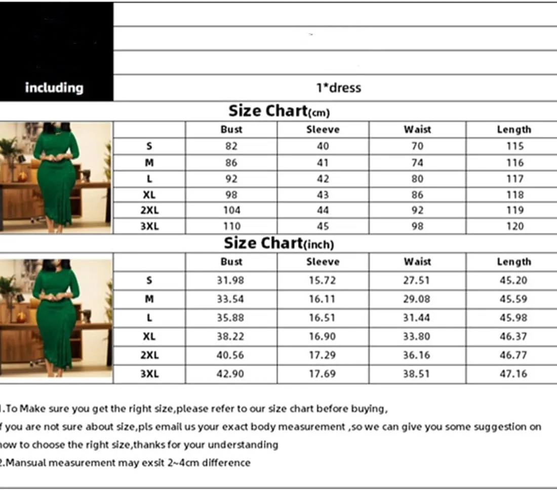 Women's Elegant Bodycon Dress Lace Hem Long Sleeve Solid Color Crewneck Wear to Work Midi Pencil Dresses